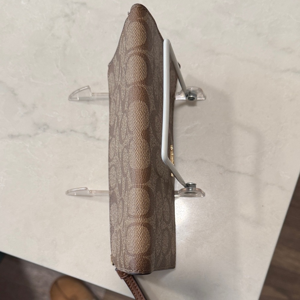 Coach Signature Brown and Tan Wristlet - Picture 5 of 8